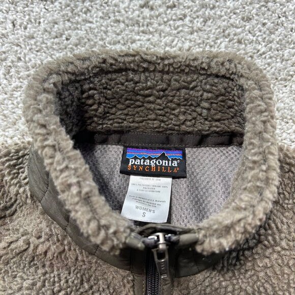 Patagonia Women's Small Synchilla Fleece Jacket Olive Green - Picture 6 of 9
